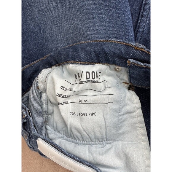 RE/DONE 70s Stove Pipe Jeans Deepsap Color Size 24 - Picture 6 of 7